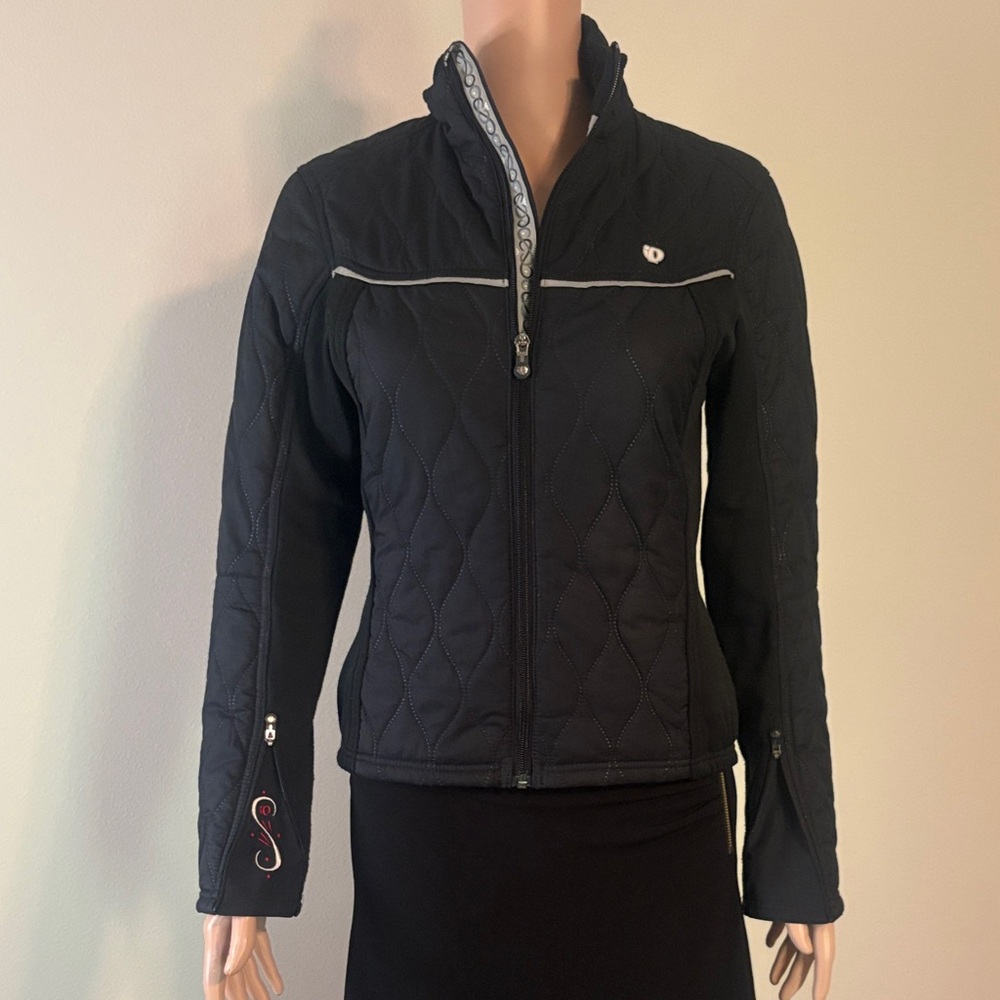 Pearl Izumi Black Quilted Cycling Jacket with Reflective Piping